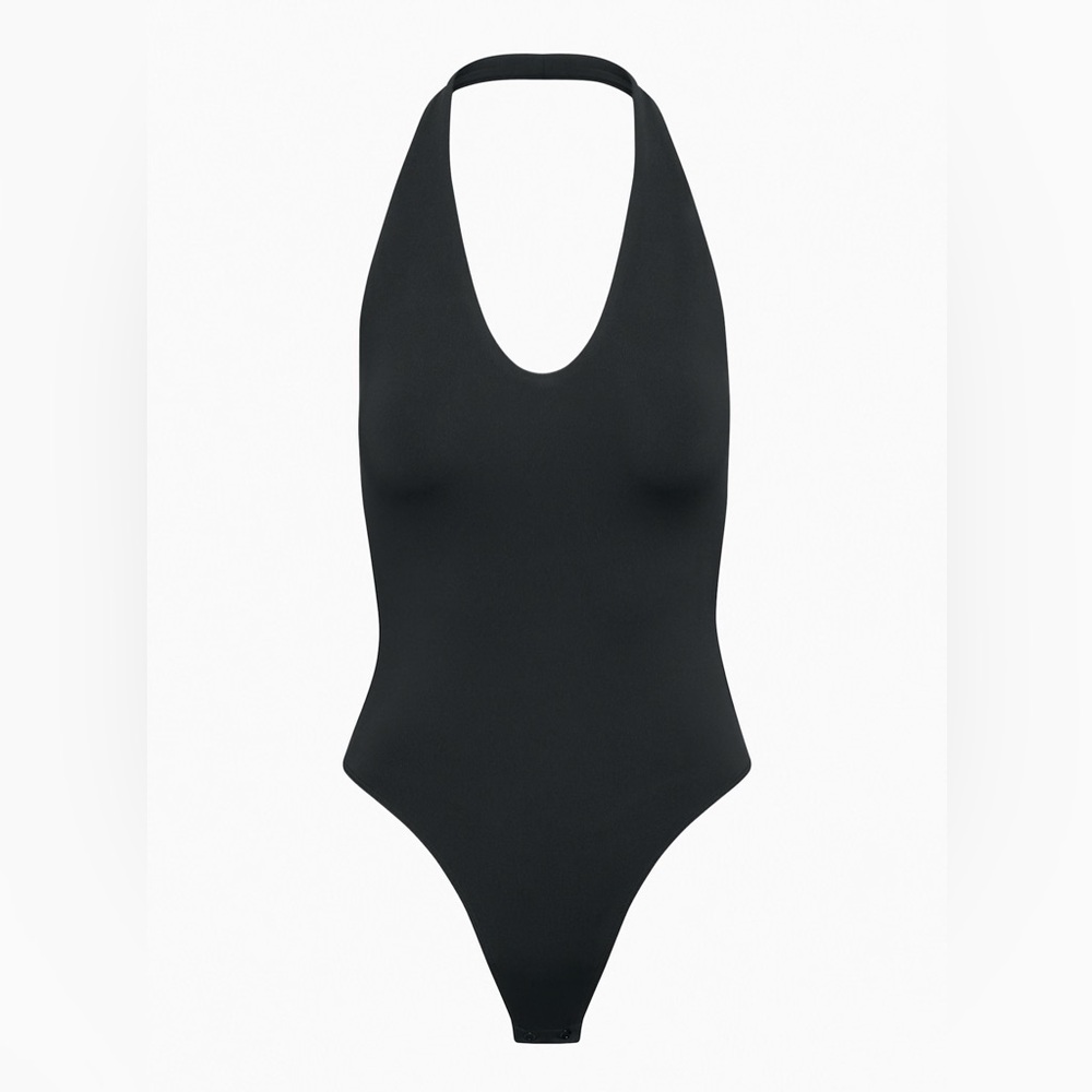 NWT Aritzia Babaton Contour Halter Bodysuit - Black - Size XL